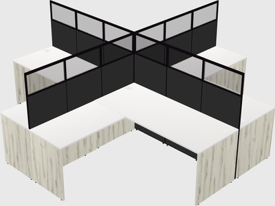 Shared l-shaped cubicles