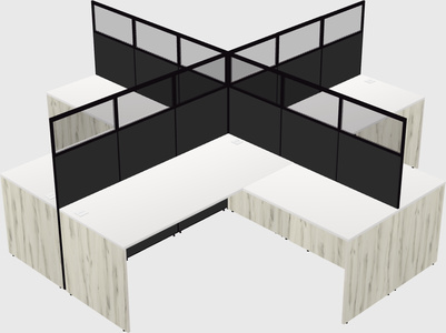 Shared l-shaped cubicles