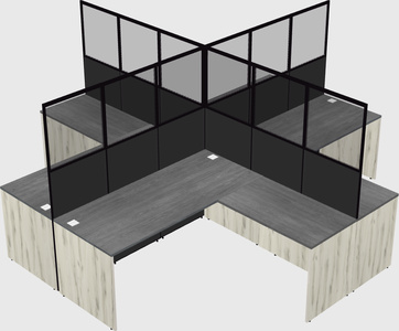 Shared l-shaped cubicles