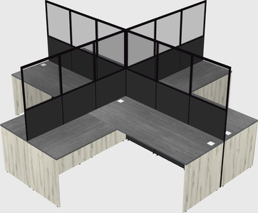 Shared l-shaped cubicles