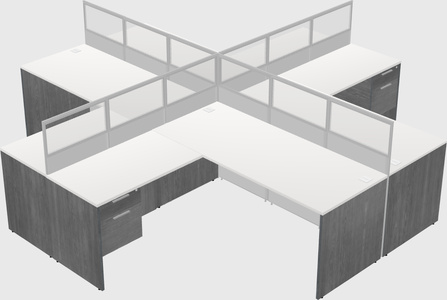 Shared l-shaped cubicles