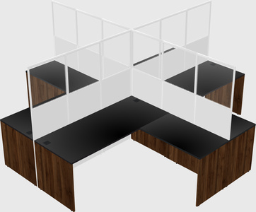 Shared l-shaped cubicles