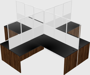 Shared l-shaped cubicles