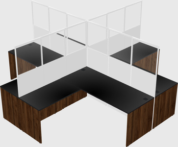 Shared l-shaped cubicles