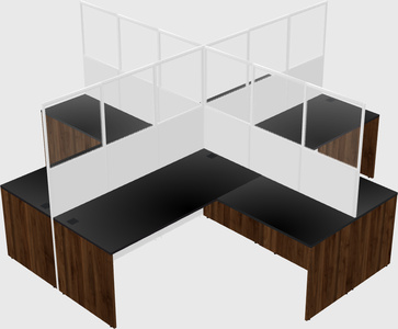 Shared l-shaped cubicles