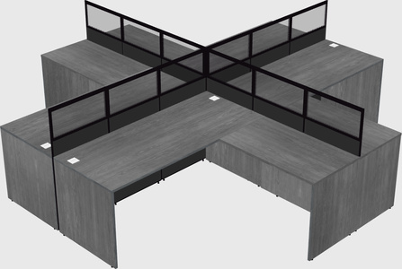 Shared l-shaped cubicles