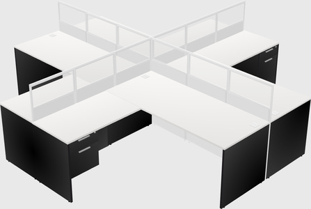Shared l-shaped cubicles