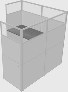 Cubículo compartido en forma de l