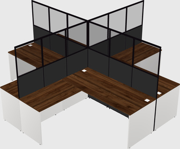 Shared l-shaped cubicles