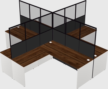 Shared l-shaped cubicles