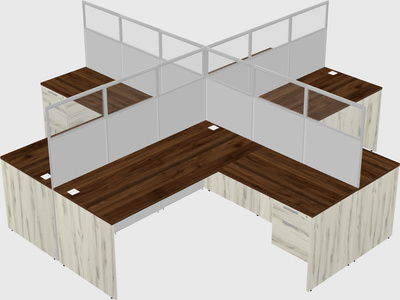 Shared l-shaped cubicles