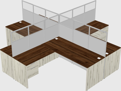 Shared l-shaped cubicles