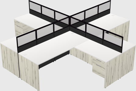 Shared l-shaped cubicles