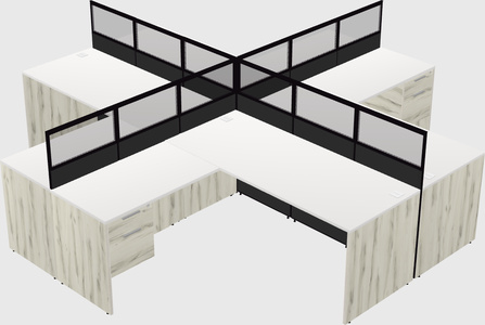 Shared l-shaped cubicles