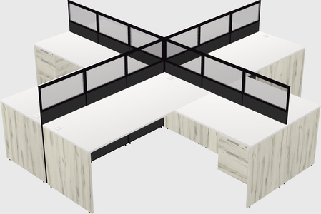 Shared l-shaped cubicles