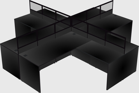 Shared l-shaped cubicles
