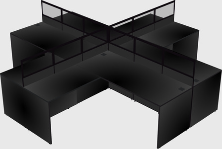 Shared l-shaped cubicles
