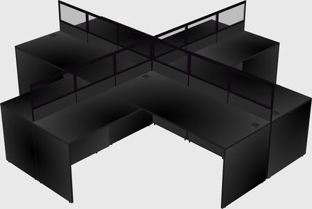 Shared l-shaped cubicles