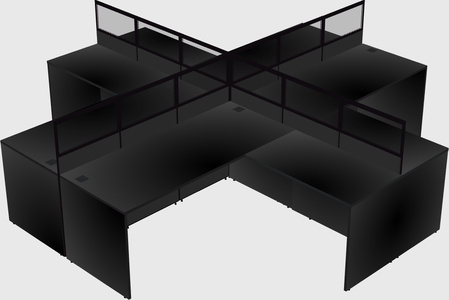 Shared l-shaped cubicles