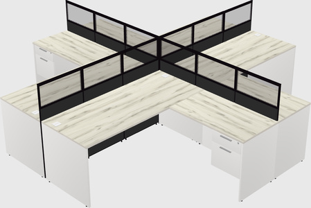 Shared l-shaped cubicles