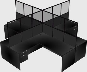 Shared l-shaped cubicles