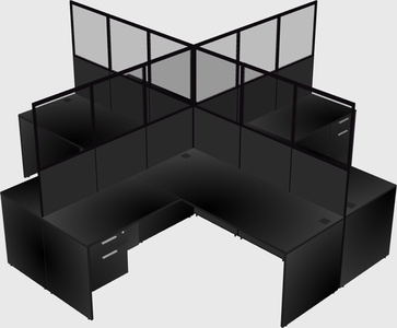 Shared l-shaped cubicles