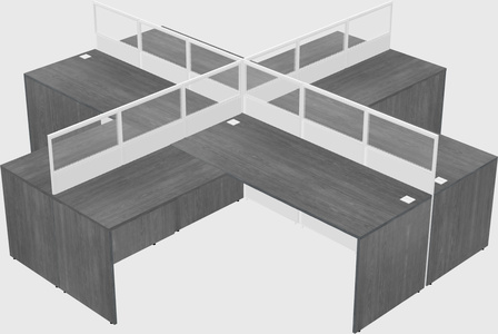 Shared l-shaped cubicles