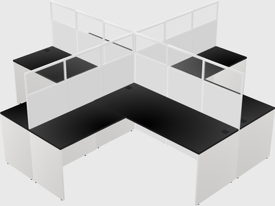Shared l-shaped cubicles