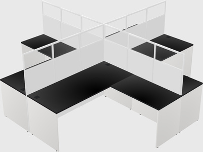 Shared l-shaped cubicles
