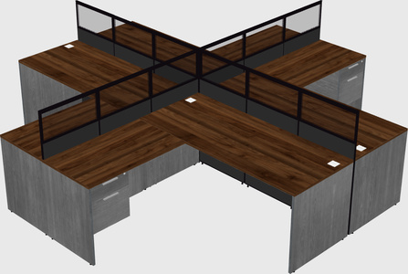 Shared l-shaped cubicles