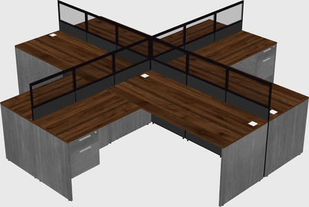 Shared l-shaped cubicles