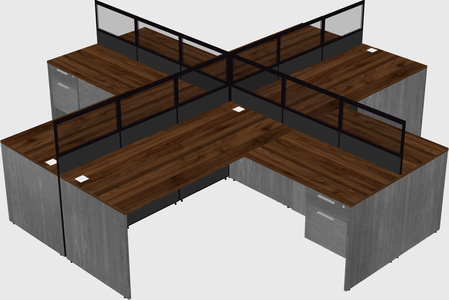 Shared l-shaped cubicles