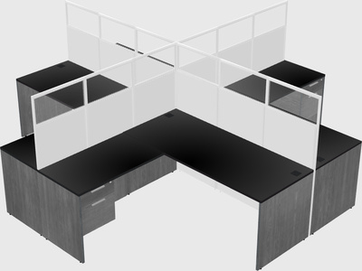 Shared l-shaped cubicles