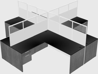 Shared l-shaped cubicles
