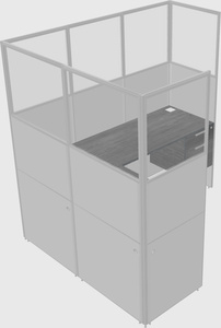 Cubículo compartido en forma de l