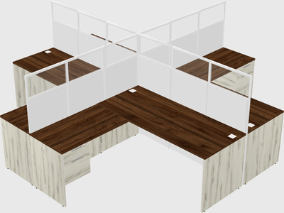 Shared l-shaped cubicles