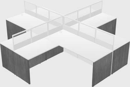 Shared l-shaped cubicles