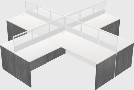 Shared l-shaped cubicles