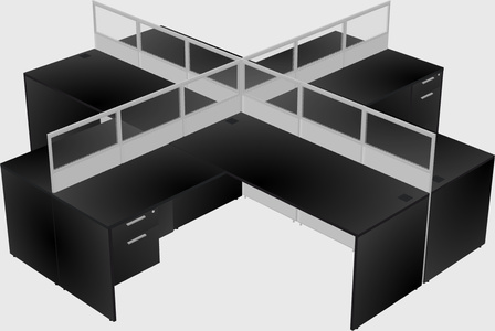Shared l-shaped cubicles