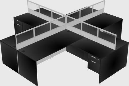 Shared l-shaped cubicles