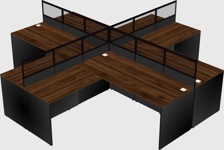 Shared l-shaped cubicles
