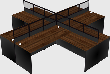 Shared l-shaped cubicles