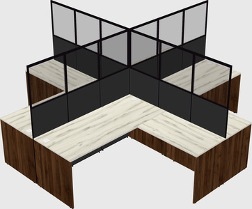 Shared l-shaped cubicles