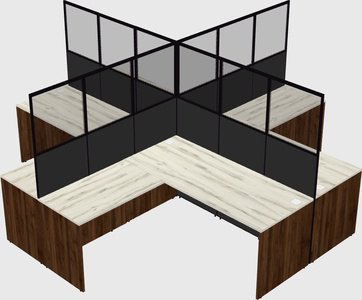 Shared l-shaped cubicles