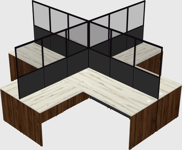 Shared l-shaped cubicles