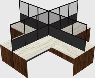 Shared l-shaped cubicles