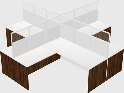 Shared l-shaped cubicles