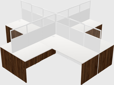 Shared l-shaped cubicles