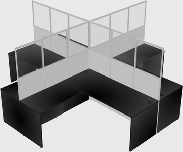 Shared l-shaped cubicles
