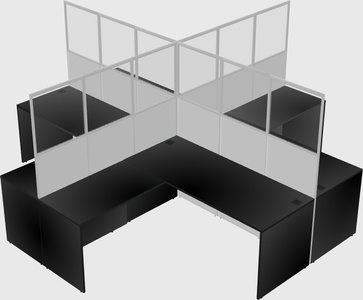 Shared l-shaped cubicles